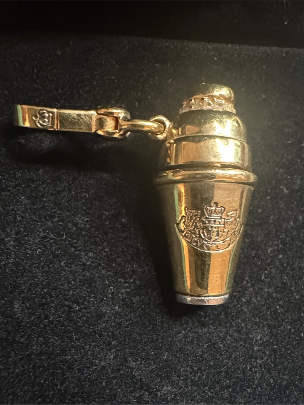Y2K Juicy Couture Gold-tone Mini Cocktail Shaker Charm